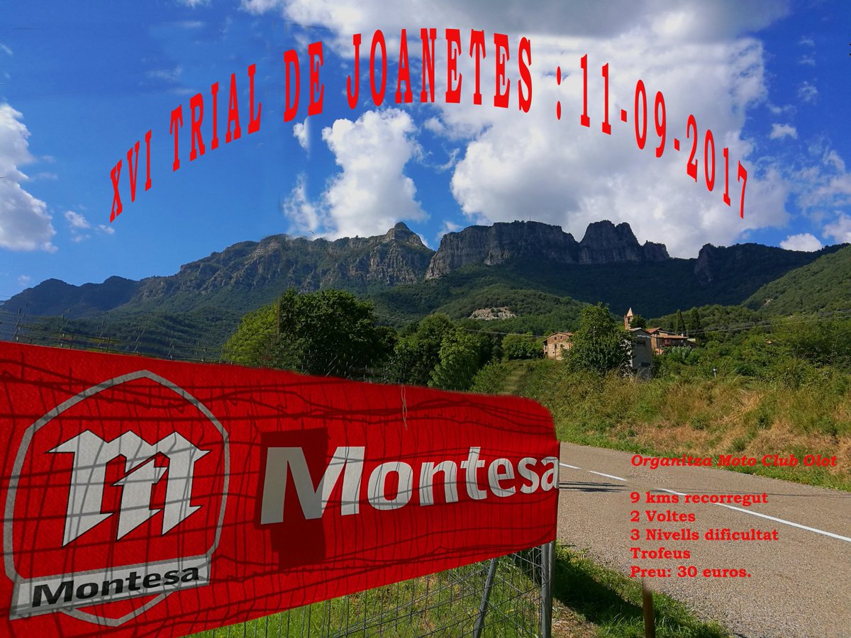 Trialers: Recordeu com sempre 11 Setembre 2017, nova edició del:
 XVI TRIAL JOANETES