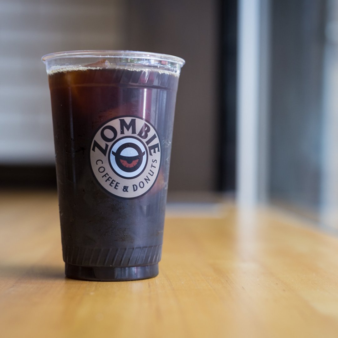zombiecoffeeath's tweet photo. It's hot. We've got iced coffee. Stop on by! #ZombieAthens #ZombieCoffeeAndDonuts https://t.co/IR0FBses0Z