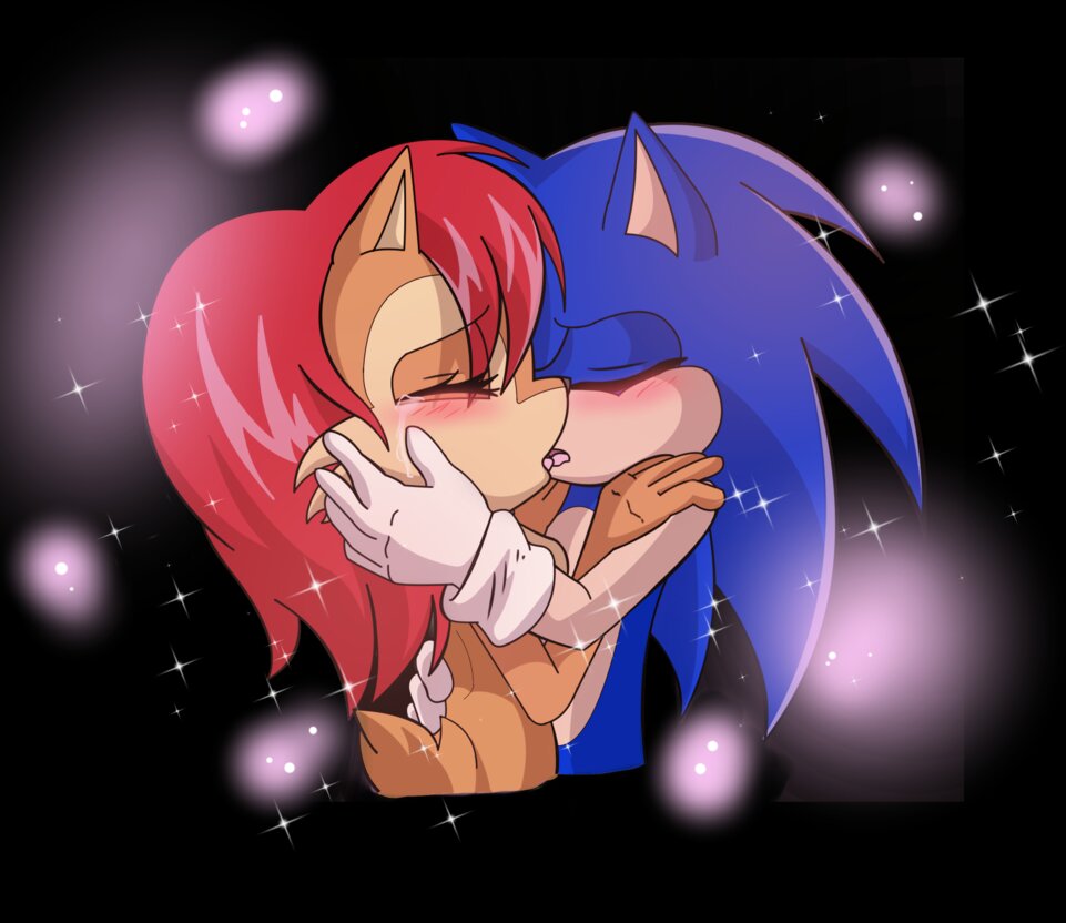 sonic and sally kiss