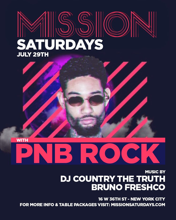Suite36nyc's tweet photo. Mission Saturdays is happy to feature @pnbrock this Saturday, July 29th at Suite 36!!! https://t.co/PKoBpYDFX5 for tickets &amp; tables... https://t.co/hIAfrPg1bc
