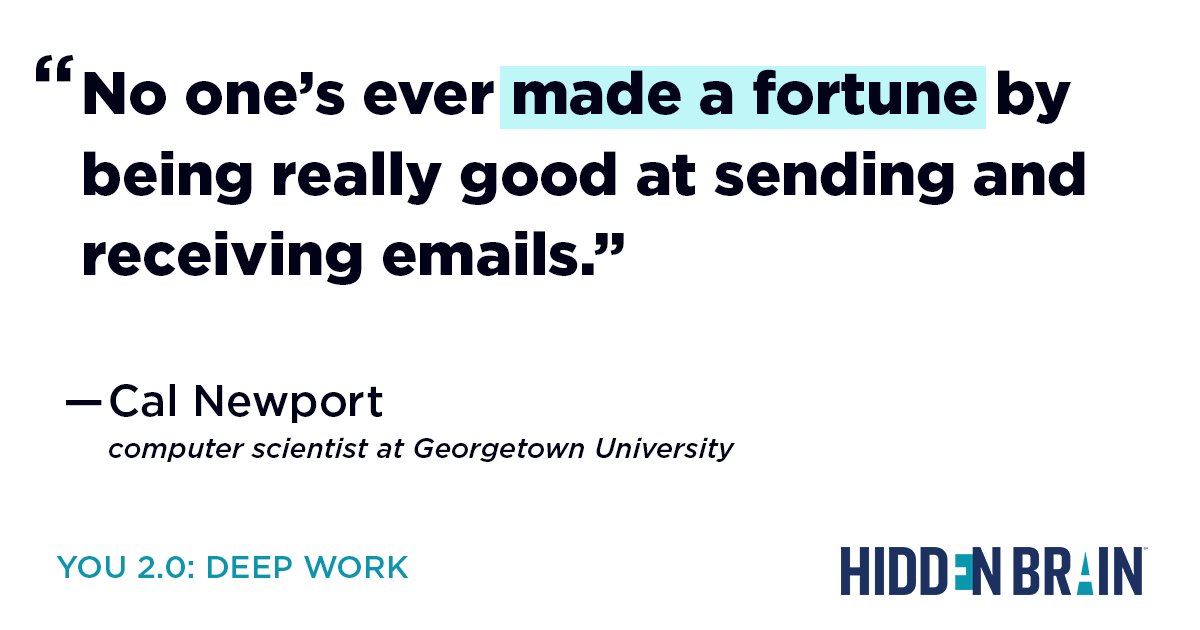 HiddenBrain's tweet photo. Many of us feel pressure to respond quickly to emails. Maybe it's time to give our brains a break. #WednesdayWisdom https://t.co/kdWGmdGuQw https://t.co/Pp071y1DS1