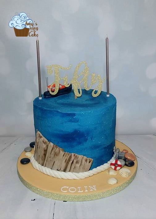 AmyChapman25's tweet photo. A #Nautical themed birthday cake for @RNLI volunteer Colin who celebrated his 50th birthday in Selsey https://t.co/ZaJI8UKtCk