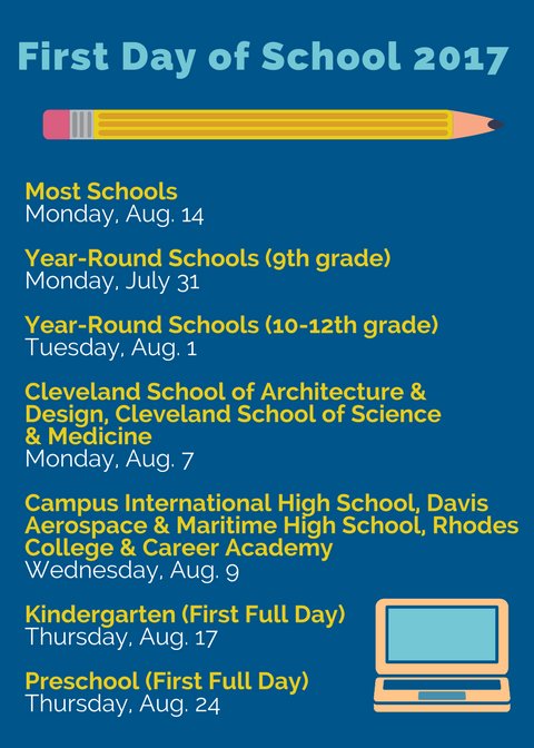 It's almost back-to-school time!  Most schools begin on Monday, Aug. 14 with several exceptions. Check the list for your school.