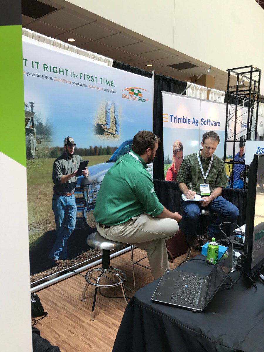 FarmLogic's tweet photo. Day 2 of @InfoAg going strong! @CavinsBrandon gets interviewed by @FarmWorld. In STL? Stop by the @FarmLogic and #SoilTestPro booth! https://t.co/vG008Y1c2T