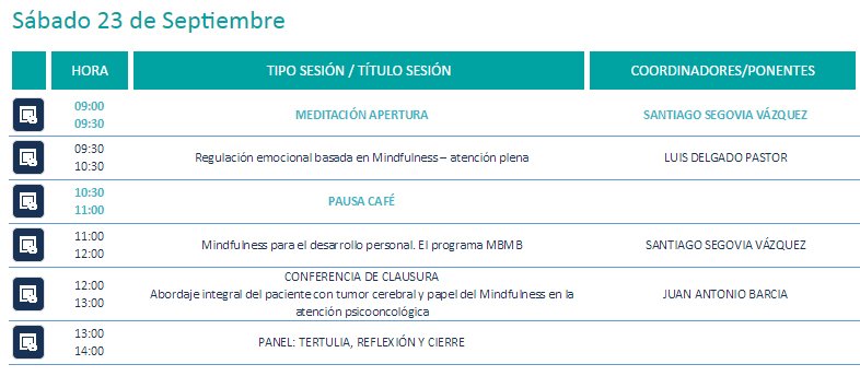 CMindfulness17's tweet photo. El último día del I Congreso Mindfulness y Compasión: desarrollo personal y atención clínica. ¡Apúntate ya en nuestra web! https://t.co/bYYswiwgFo