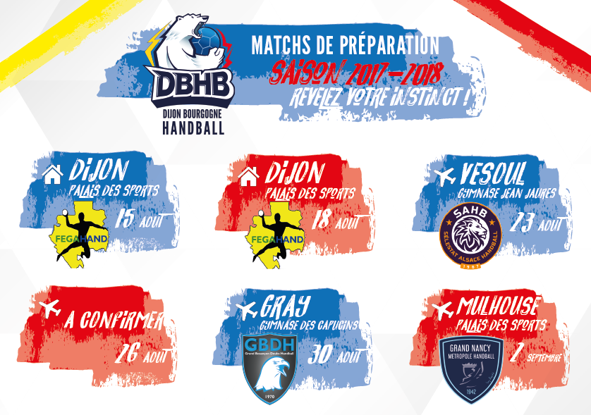 DMH_Officiel's tweet photo. Demain c'est la reprise ! Voici le programme des matchs de préparation du #DBHB avant de débuter la saison 2017-2018 de @Proligue ! 🔵⚪️ https://t.co/YYakplypPN