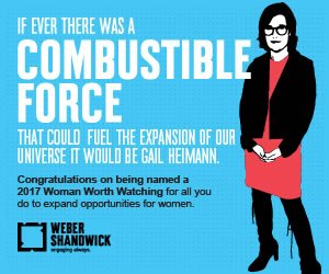 Kudos to our president <a href="/GailHeimann/">gail heimann</a> on being named a 2017 Woman Worth Watching by Diversity Journal!  issuu.com/diversityjourn…