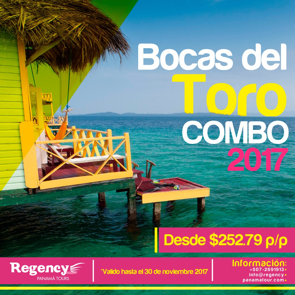 ViajesRegency's tweet photo. En #ViajesRegency tenemos el mejor plan para ti, para que disfrutes de Bocas del Toro como Dios manda, con hospedaje en los mejores hoteles. https://t.co/tDbKTQpscP