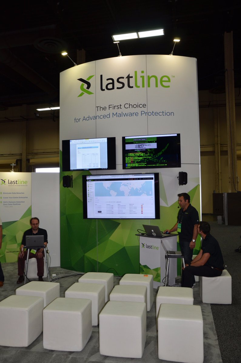 lastlineinc's tweet photo. Gearing up for our demo today at 12:30 pm with George Chitouras, Gregoire Jacob, Valentin Miculit, and Alexander Sevtsov. #BHUSA https://t.co/WZAoKuO3sd