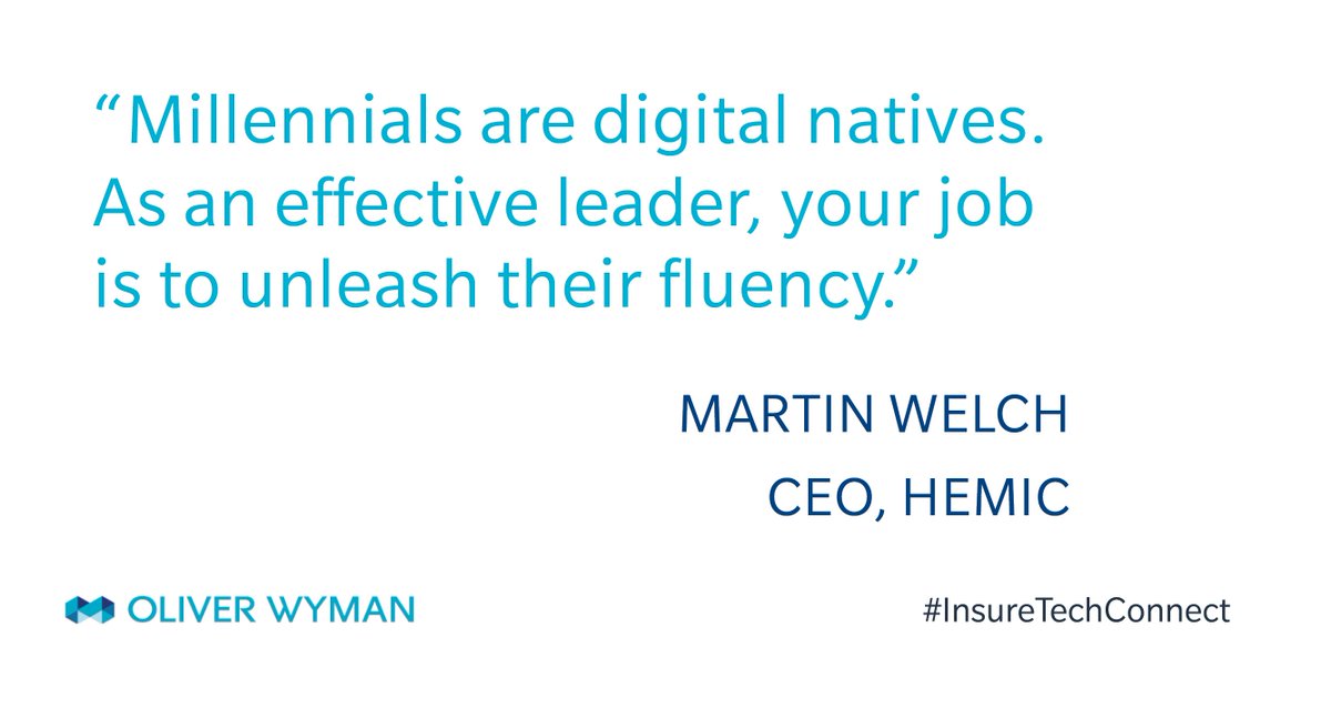 OliverWyman's tweet photo. #ITC2016 Recap: Millennials are digital natives. Your job is to unleash their fluency https://t.co/jzrQPCYBgA #OWInsurTech #ITC2017 #fintech https://t.co/47W6t8Wa1e