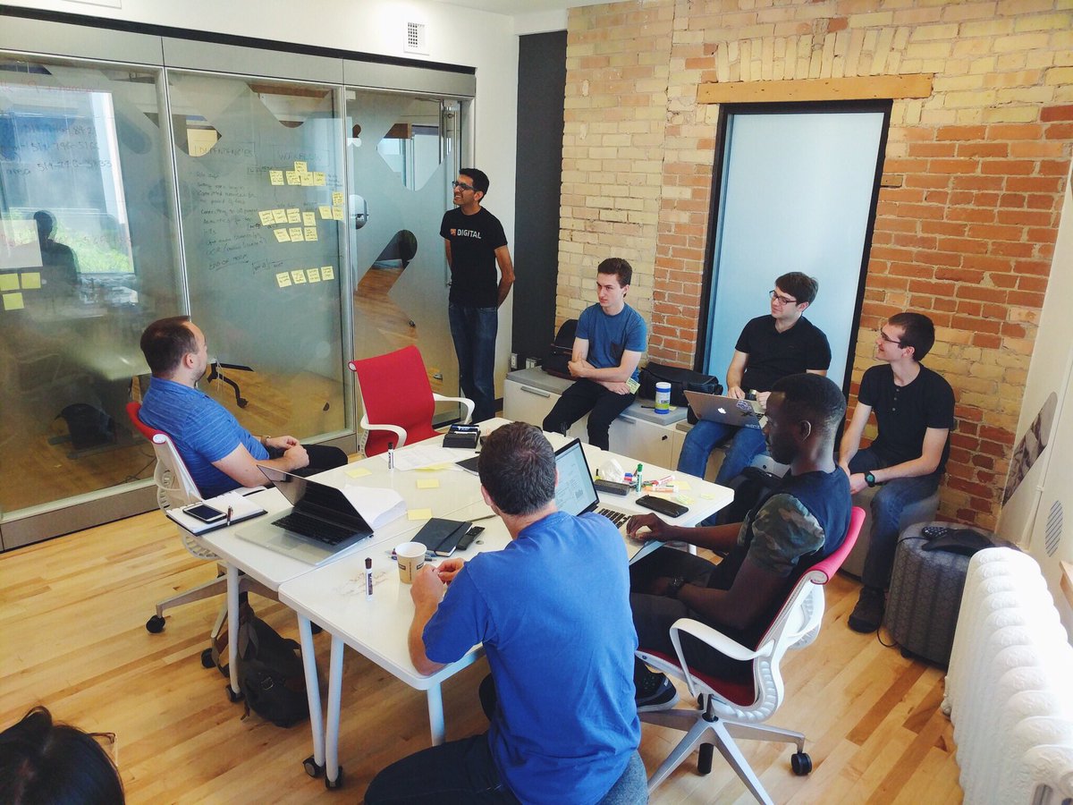 CIBCInnovation's tweet photo. Visiting our @cibc partners at the #CIBCDataStudio in Waterloo @Communitech. An awesome kick-off meeting to launch this collaboration 🚀 https://t.co/5T8TJrlO2g