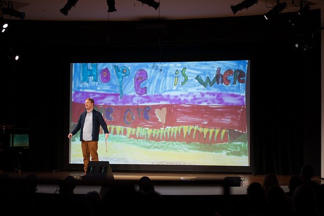 TheExp_Lab's tweet photo. “I'm hopelessly hopeful because hope is right where we are." - @thebradmontague Watch --> https://t.co/D2wQgykSPg  #STIRTalks https://t.co/stOhoYA7cw