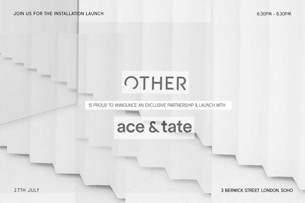 Come by the Soho event celebrating the launch of <a href="/AceAndTate/">Ace & Tate</a> x <a href="/othershoplondon/">OTHER / shop</a> collaborative frames at OTHER/Shop tomorrow from 6:30pm 👀