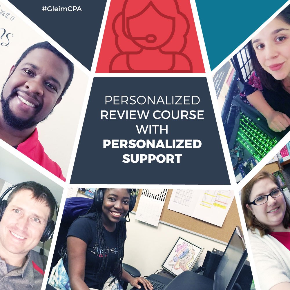 GleimCPAReview's tweet photo. Personalized #CPA review w/ personalized support: #2g2bt? Learn more here. #CPAExam #SmartAdapt https://t.co/WhShMjsM8h https://t.co/GoJioWW14s