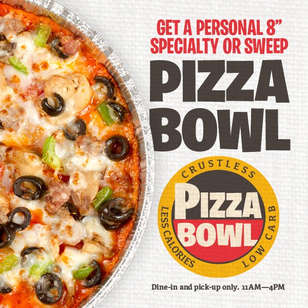JohnnysPH's tweet photo. Have you tried the new Personal 8” Specialty or Sweep Pizza Bowl yet? #JohnnysPH #JPHPizzaBowl #crustless #lowercarbs #lesscalories https://t.co/WZJhsnFjD7