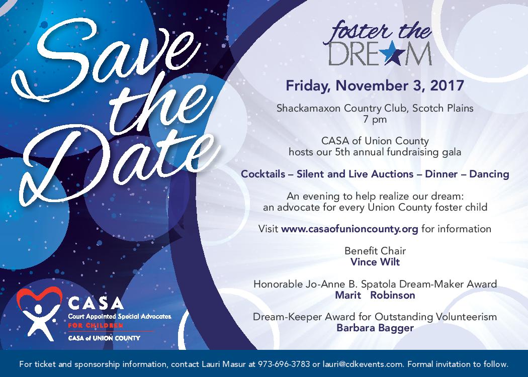 CASAUnionCounty's tweet photo. Today marks 100 days until our annual Foster the Dream Gala! Don't be late and save the date! #CASAofNJ #FosterTheDream #Iamforthechild https://t.co/zMCqU5bdIl