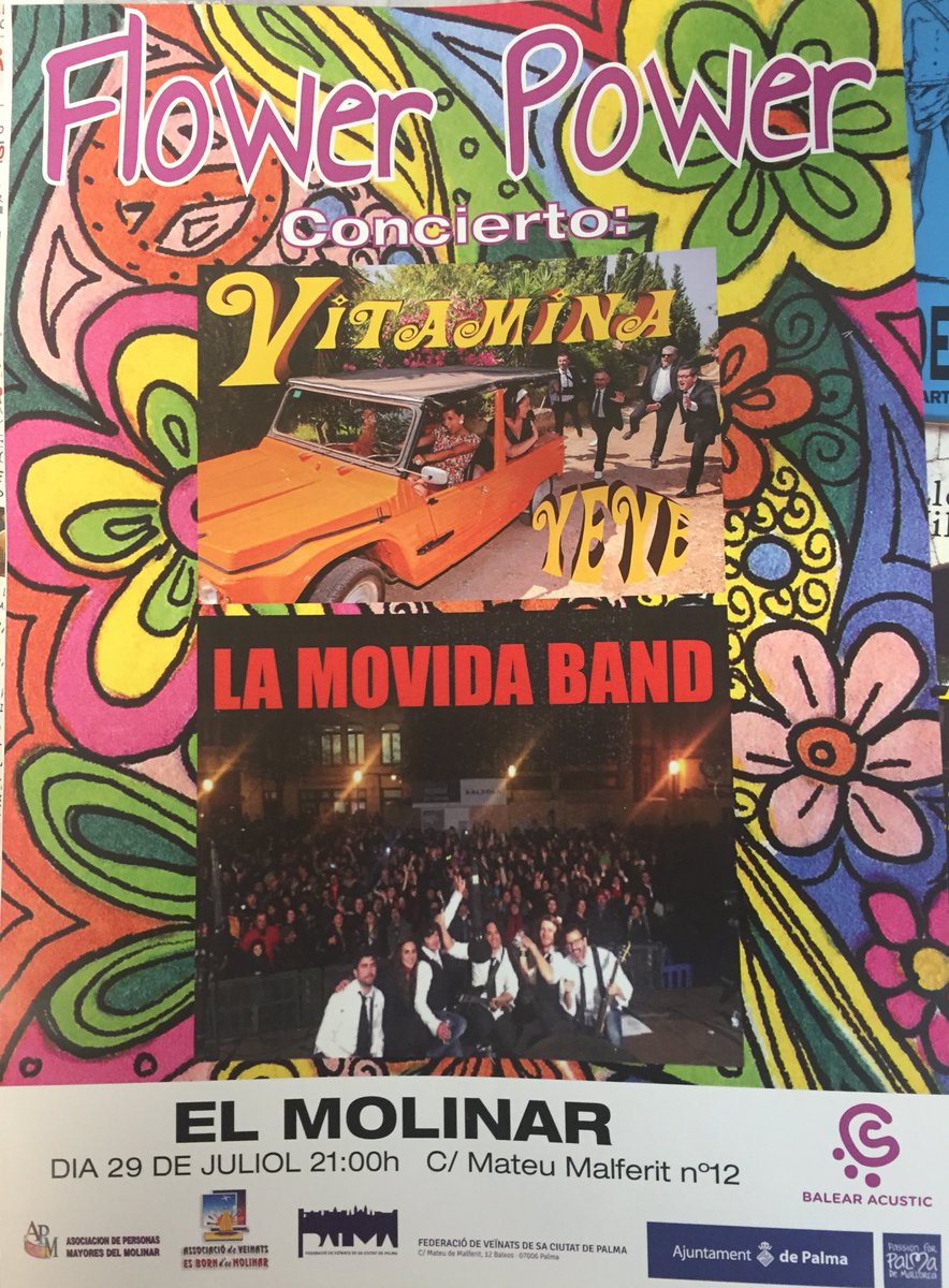 S'associació de veïnats d'es Born des molinar celebra aquest dissabte sa festa #Flowerpower. Vine vestit de blanc i en ganes de disfrutar!!