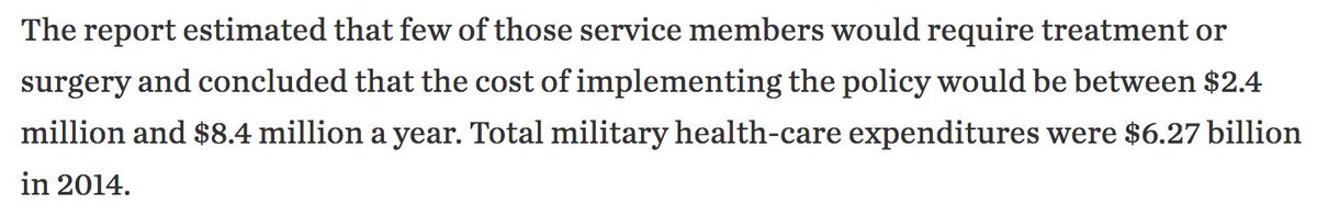 troyesivan's tweet photo. From a report commissioned by the pentagon last year. Let's not tolerate blatant transphobia under the guise of some huge 'financial burden' https://t.co/1wz1bvaB0O