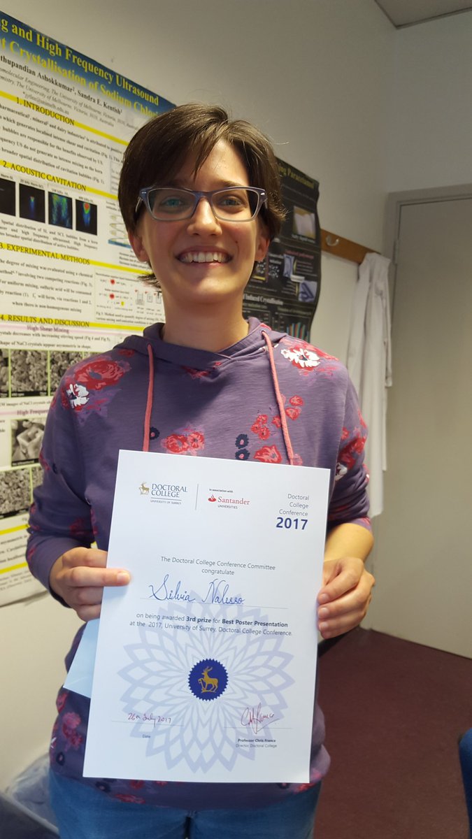 JLeeUoS's tweet photo. Well-done to Silvia @SurreyCPE for winning 3rd prize for Best Poster Award at #surreydcc17 ! https://t.co/rwJ2nR6AXh