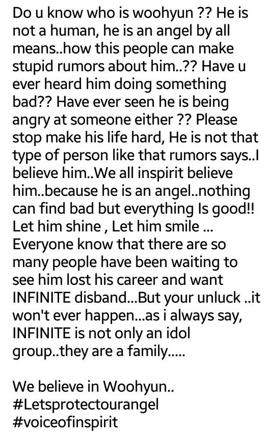 wowwhangel's tweet photo. Woohyun, he is an Angel among people..We believe in you, Always be smile!! 
#Respectnamwoohyun
#protectourangel

[©wowwhangel] https://t.co/LXwYp0AOaP