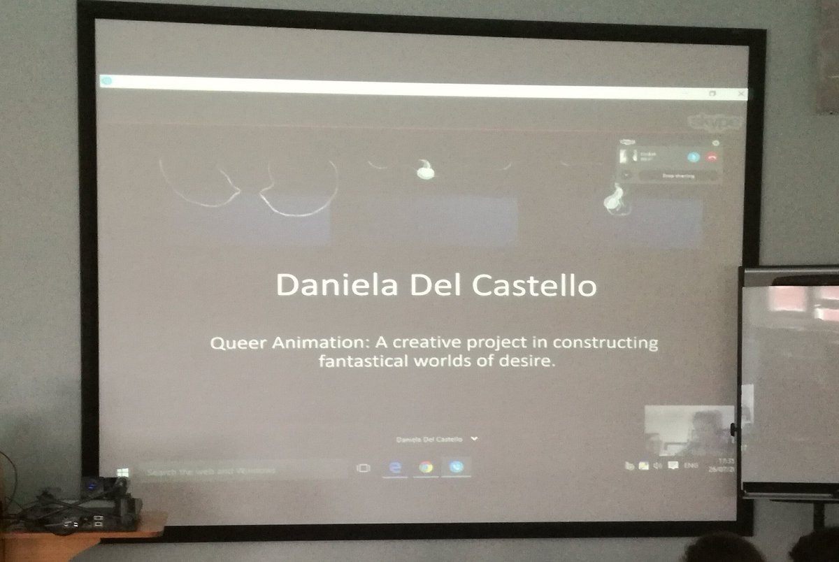 QueerAnimation's tweet image. Final paper of the day is Daniela Del Castillo (not pictured) skyping in to share their stop frame animation with us