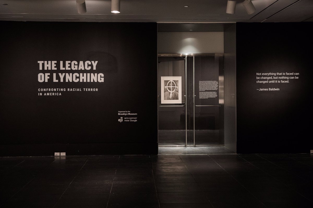 eji_org's tweet photo. An exhibit on EJI's lynching work opened yesterday @brooklynmuseum in New York, and will run through September 3. https://t.co/5vAb6Ou2R7 https://t.co/Tjz0W2WEle