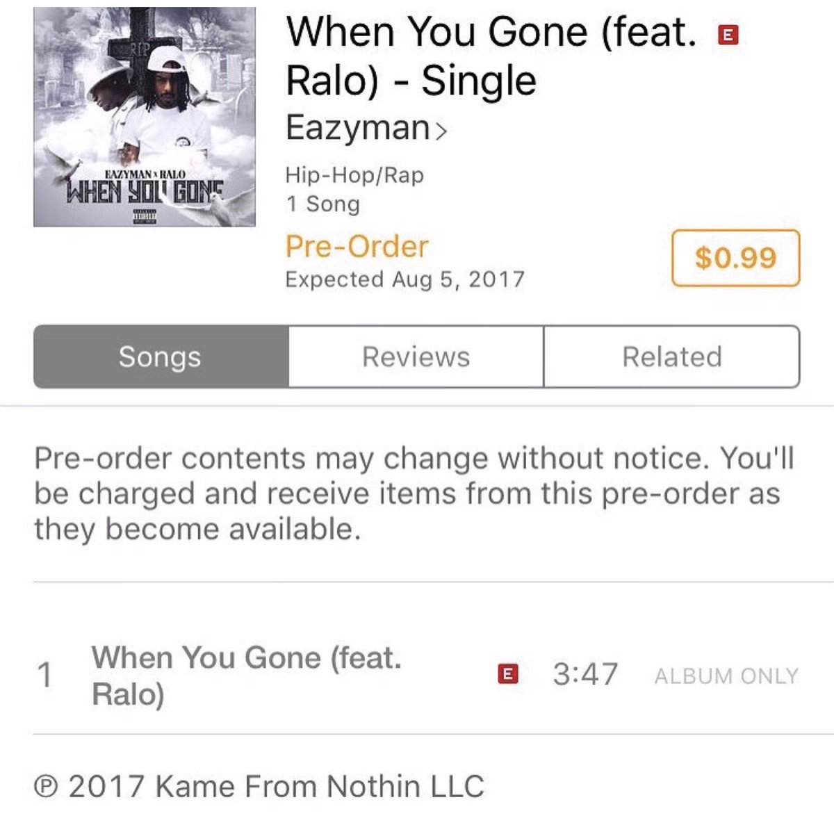 _DrizzyMontana's tweet photo. Pre order Eazyman &amp; Ralo #WhenYouGone on iTunes/AppleMusic now!! @Downtown_Eazy @ralofamgoon https://t.co/8LIJ7msXPb