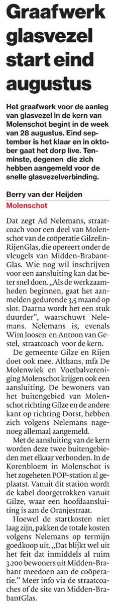 Molenschot krijgt snel supersnelle, goedkope, stabiele internetverbindingen! Je kunt je nog aanmelden. Welkom <a href="/MFADeMolenwiek/">MFA De Molenwiek</a> <a href="/VVMolenschot/">V.V. Molenschot</a>