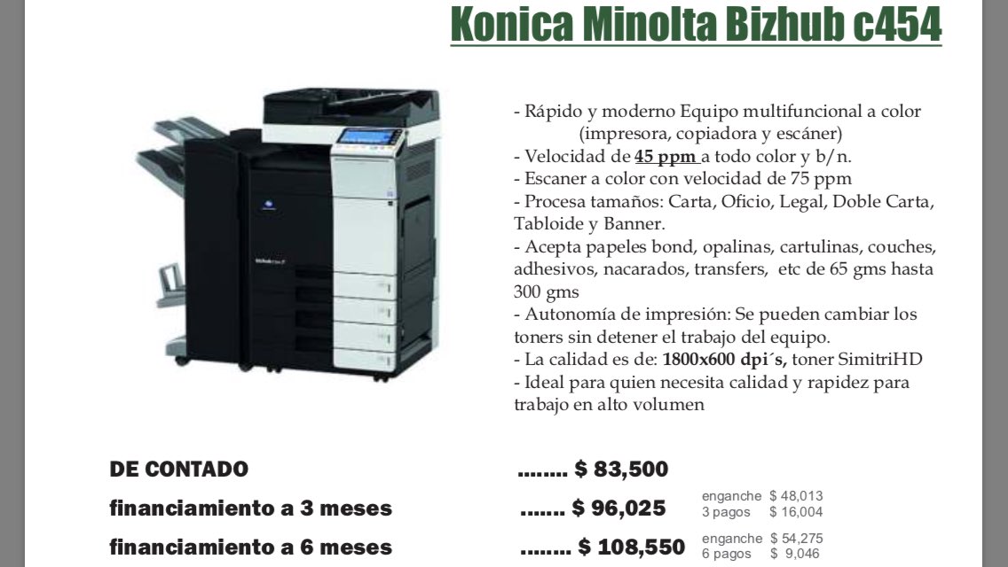 soluciones_asev's tweet photo. Impresora Bizhub C454 en Venta #impresorasmonterrey #ventasmonterrey #ventasmty #tabloides #bizhub #konicaminolta #konicaminoltamexico #mty https://t.co/MJjXUuKAa8
