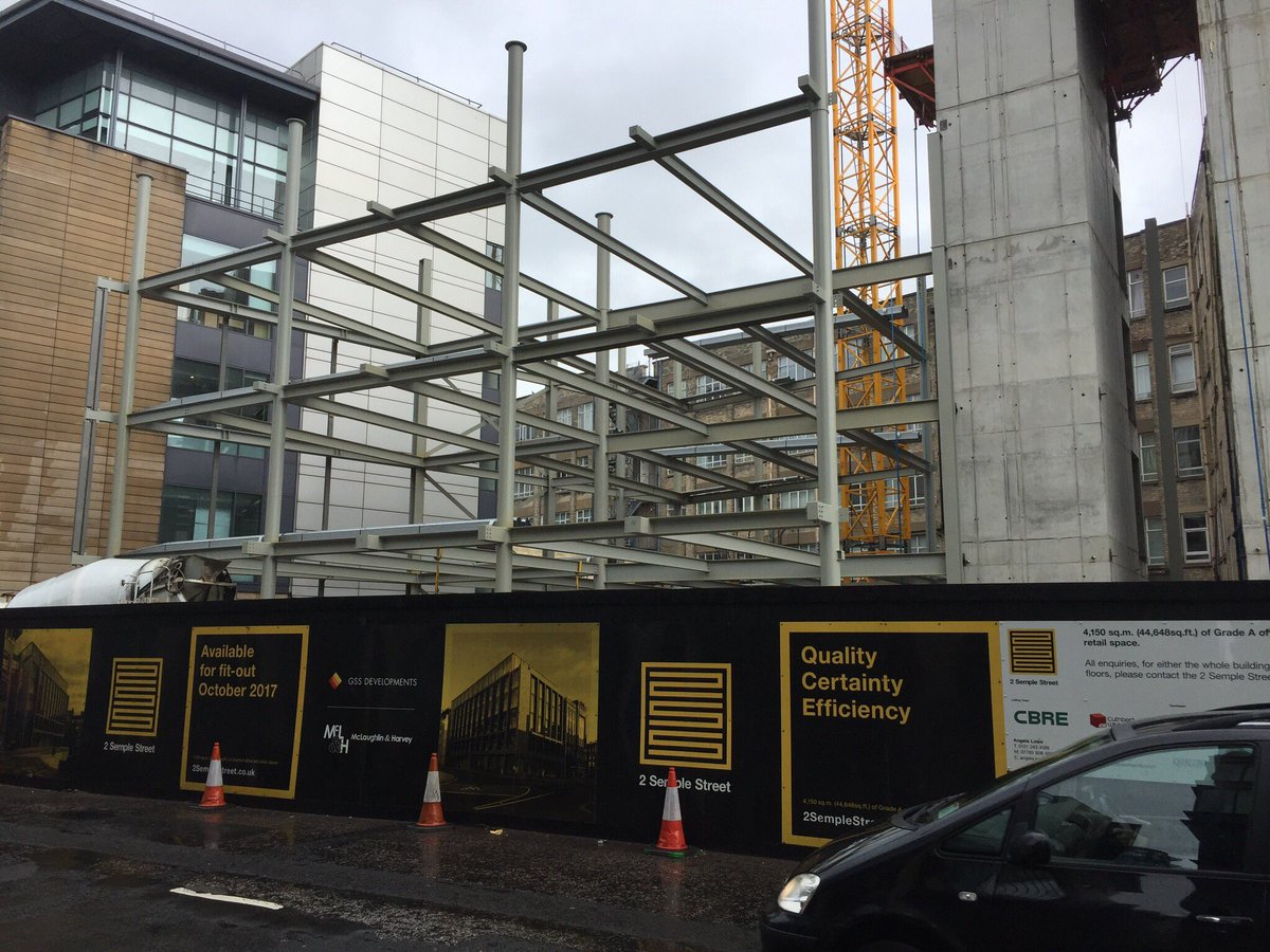 2semplestreet's tweet photo. The last concrete has been poured in our core. Steel superstructure erection will now progress to completion over the next couple of weeks. https://t.co/1wbAsAf3oH