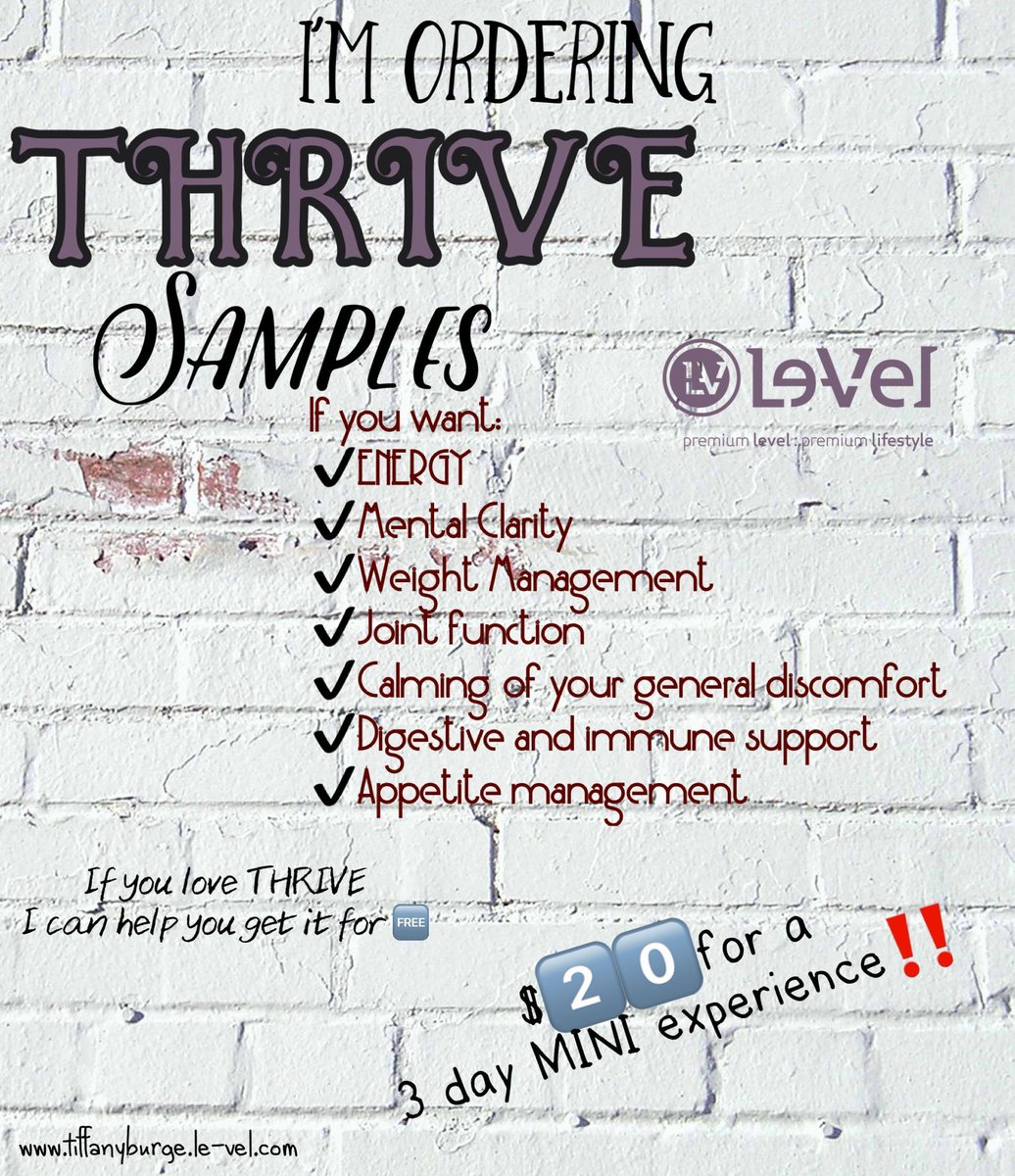 TiffanyBurge3's tweet photo. 👍🏻👊🏻💪🏻🔥🔥🔥🖤🖤🖤🎉🎉🎉
Order today and get your sample by next week!
#thrive #thriveexperience #thrivesamples #order #samples #wellnesswednesday https://t.co/8fkcFu2nnO