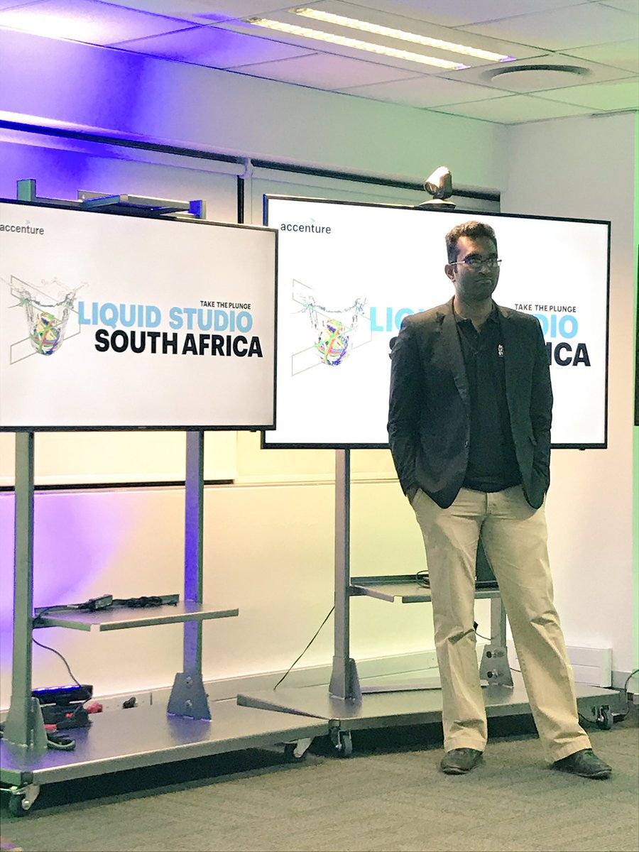 .<a href="/AccentureSA/">Accenture South Africa</a>'s digital transformation, complete with hipsters and hustlers, talking what AI and VR means to business. #LiquidStudioSA
