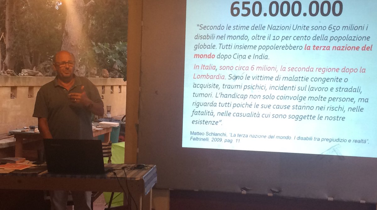 650milioni persone con disabilità nel mondo: terzo paese dopo Cina e India; in Italia 6milioni: 2a regione d'Italia @RoccoRolli #LeFattizze