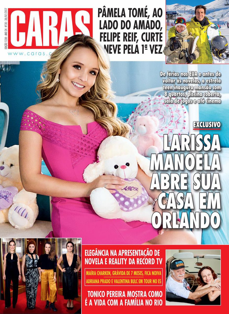 Meus amores, estou na capa da revista Caras desse mês. Corram para as bancas 💕 #LarissaManoelaNaCaras