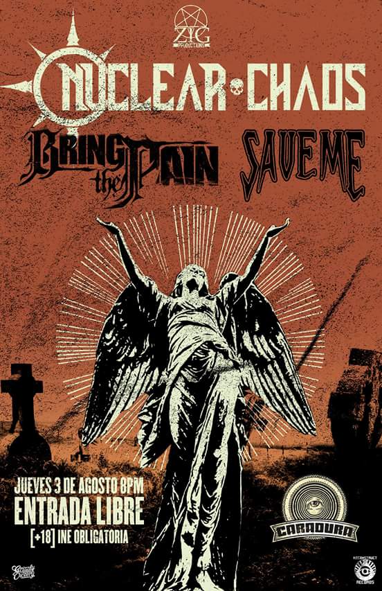 THouse_Ent's tweet photo. Zig Productions presentará a grandes bandas como @nuclearchaosmx, Bring the pain y @SaveMeOfficial en @caraduramx.
#PrepareForChaos 03/08/17 https://t.co/vZYfwKIhss