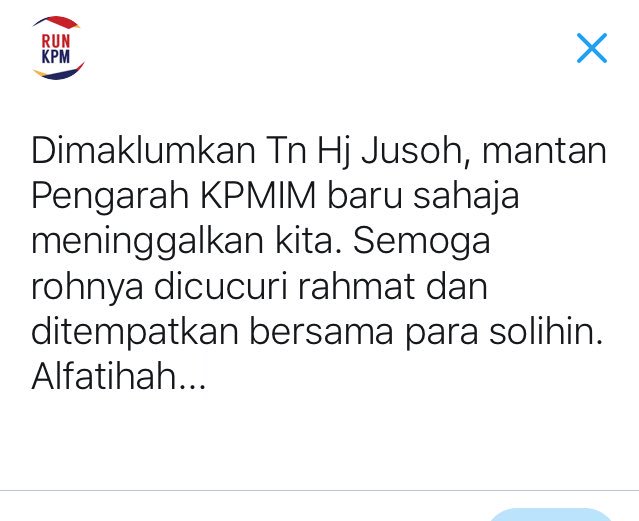 runkpmim's tweet photo. Alfatihah https://t.co/K485HM85pF