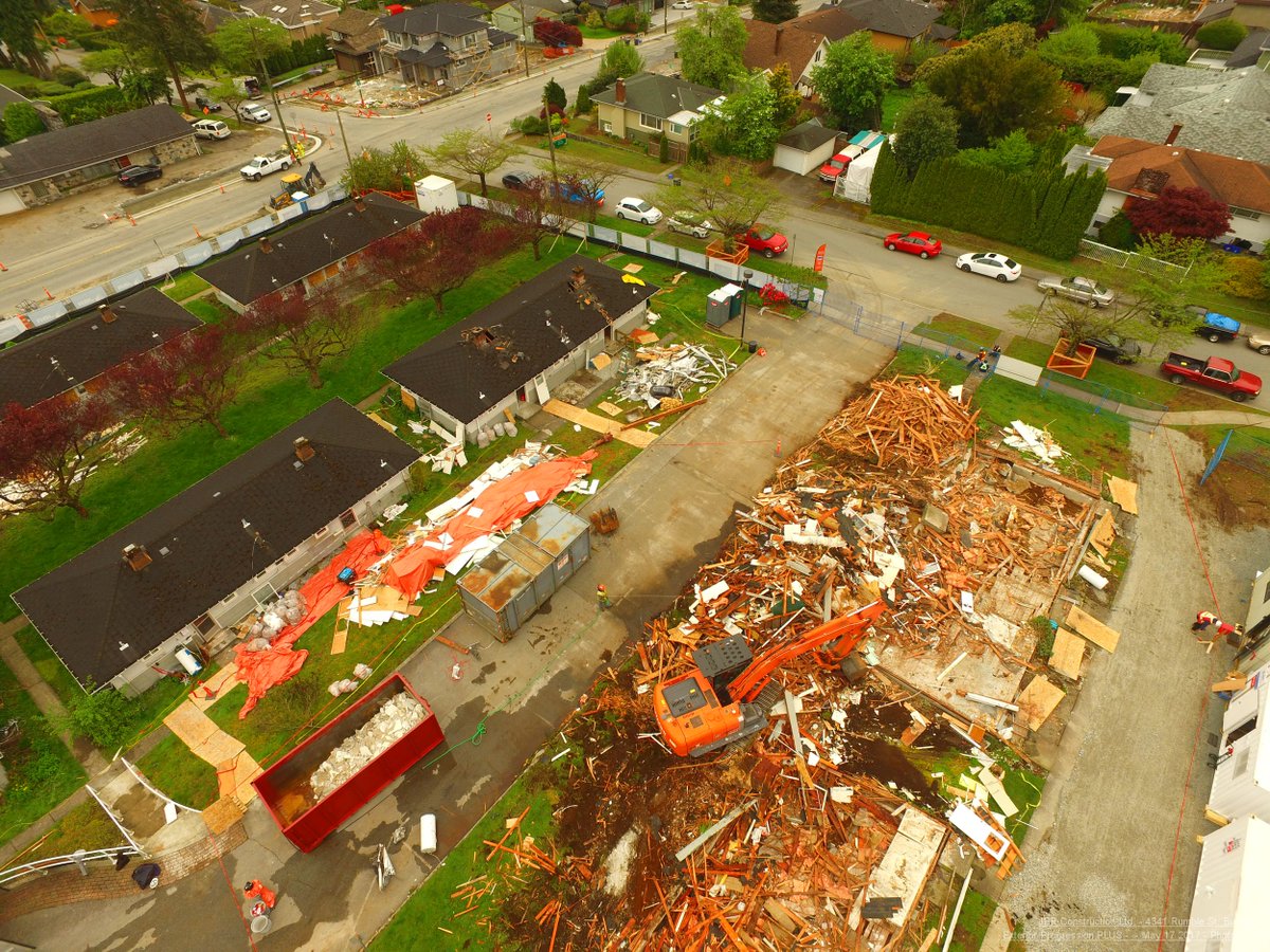 JBRconst's tweet photo. Rubble, rubble toil and trouble on #Rumble street #Burnaby #Demolition https://t.co/Bd5IDScYR7