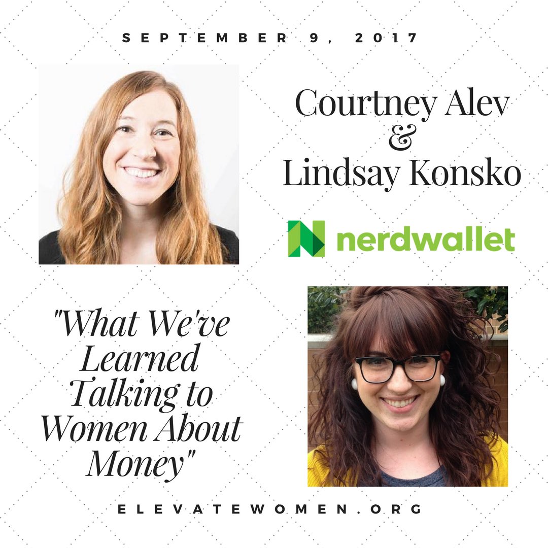 💸We're thrilled to have two incredible ladies from <a href="/nerdwallet/">NerdWallet</a> take our stage to share what they've learned talking to #women about #money