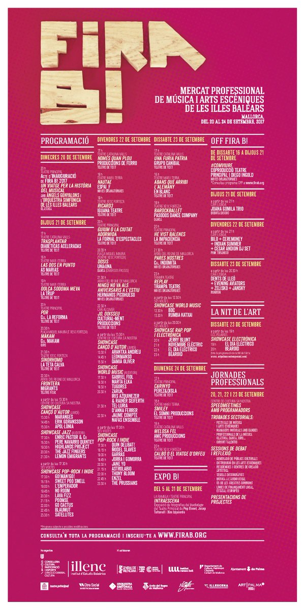 #FiraB2017 Ja tenim cartell de l'edició d'enguany de <a href="/FiraB_IEB/">Fira B!</a>! Podeu consultar el programa a firab.org