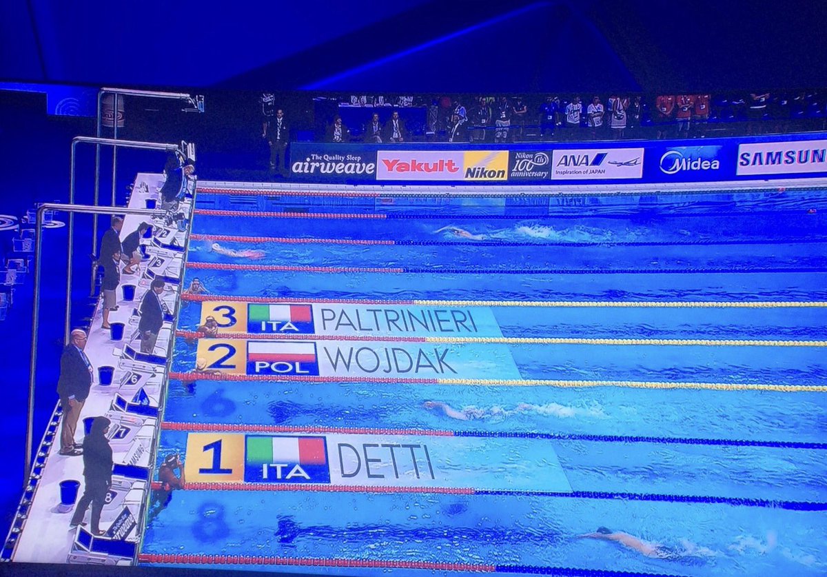 Sabatini's tweet photo. Spettacolo @GDetti ORO Mondiale e @greg_palt BRONZO #800sl #swimming https://t.co/JAZlPnkcwU