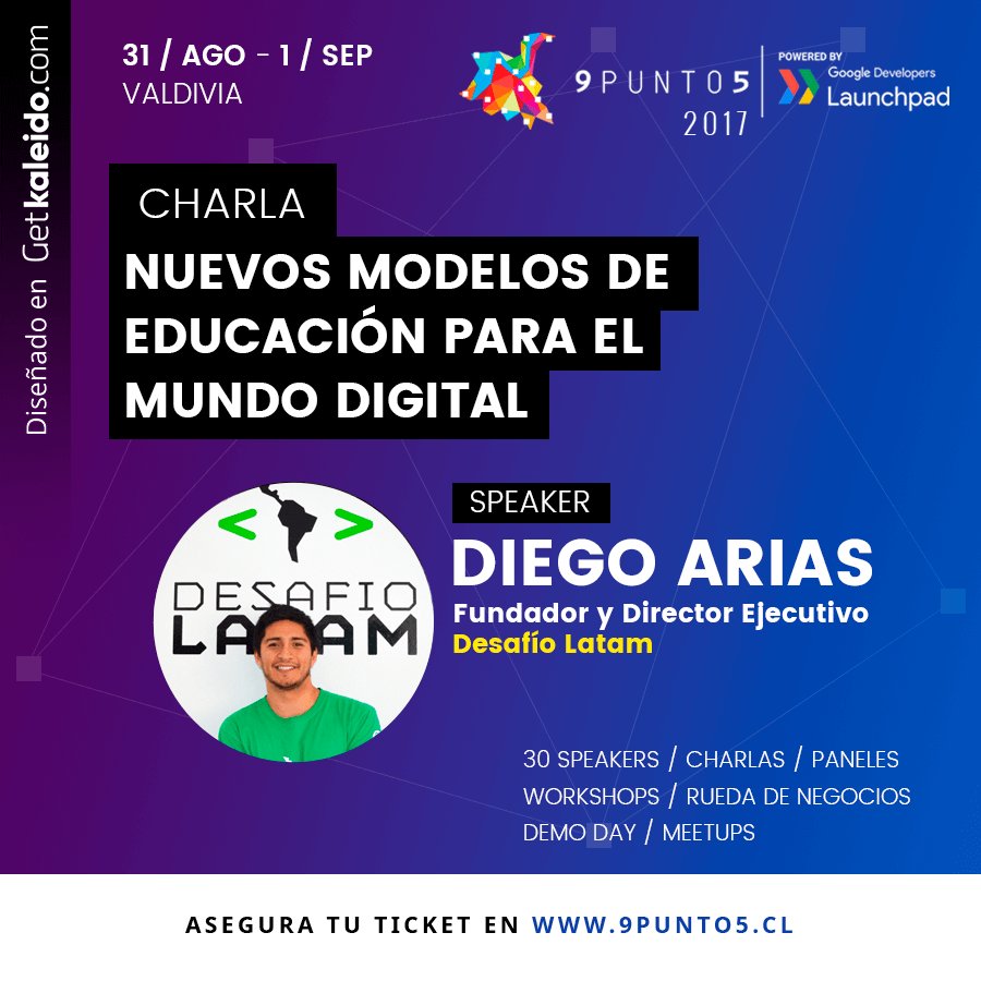 godiegoarias's tweet image. La tecnología ha cambiado el mundo, ahora es tiempo que la educación se ponga al día #9punto5 @DesafioLatam @Nube_Cowork