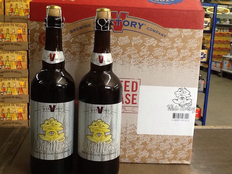Beer Express (@beerexpresspgh) on Twitter photo NEW
<a href="/VictoryBeer/">Victory Brewing Co.</a>
White Monkey in 750ml cork & cage bottles.
<a href="/beersince1933/">Vecenie Distributing</a> NEW
<a href="/VictoryBeer/">Victory Brewing Co.</a>
White Monkey in 750ml cork & cage bottles.
<a href="/beersince1933/">Vecenie Distributing</a>