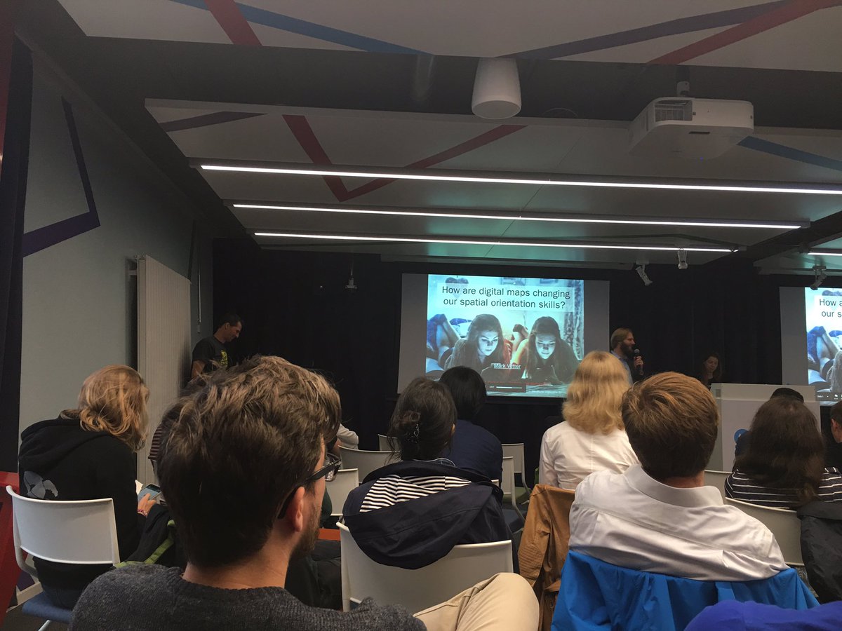 geoawesome_dgtl's tweet photo. Exciting talk ahead - "How are digital maps changing our spatial orientation skills" @GeoDevGermany #meetup https://t.co/S0d9EqLu9I
