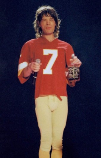 Happy birthday to Mick Jagger, seen here during his brief tenure as Commissioner of the XFL. 