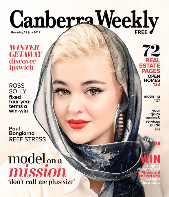 My Canberra Weekly cover is out today, my hometown 🎉 #canberraWeekly #stefaniaferrario #droptheplus https://t