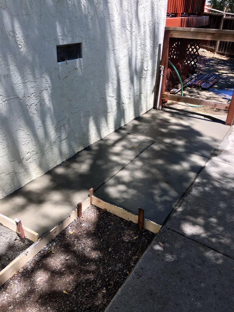 SpchTchr1996's tweet photo. Today? CONCRETE! Dad and I poured 1,200 lbs today and are almost done. Tomorrow around 10-12 more 60 lb bags 😂 #Summer2017 #backissore https://t.co/x52LaxaJ7B