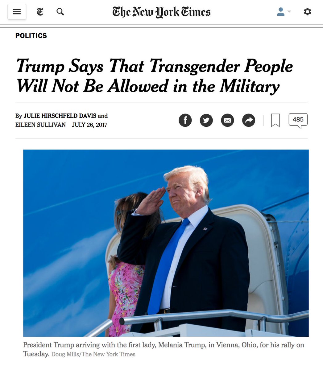 SenSanders's tweet image. Mr. Trump, you are on the wrong side of history. Discrimination has no place in our military or society. We must stand with trans people.