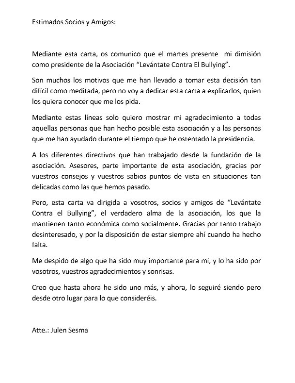 LevÁntate On Twitter Ayer Presentó Su Dimisión Como Presidente De