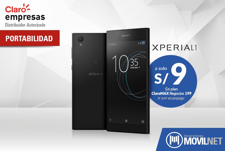 Inv_Movilnet's tweet photo. #Portabilidad SONY XPERIA L1 - En plan #ClaroMax Negocios 199  #ClaroEmpresas #RedClaro #Claro → https://t.co/DVIA8D4cZy https://t.co/7FCGxEil1s