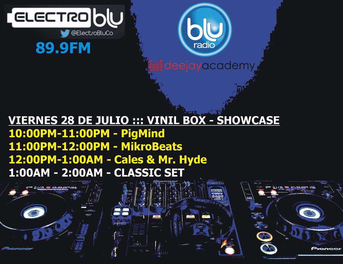 ElectroBluCo's tweet photo. Queee plannn electrónico el que nos espera este finde en @BluRadioCo https://t.co/XibJXKhnII